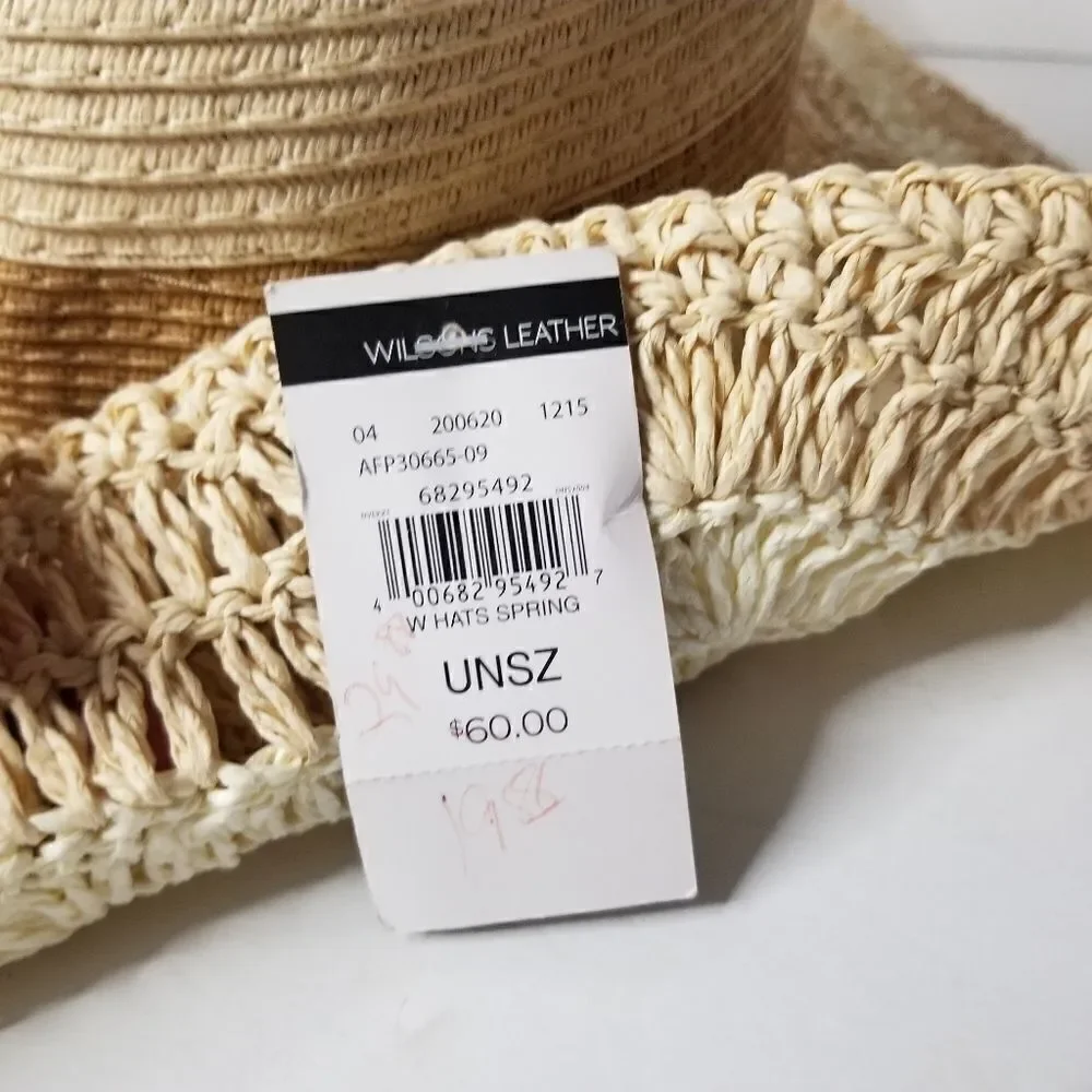 Wilson leather Black Rivet paper hat NWT sun beach vacation hat